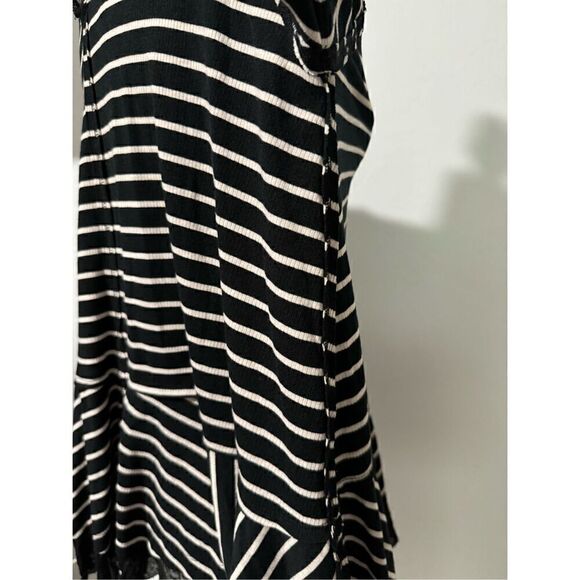 We the free striped black oversized long sleeve swing laced hem top S - Picture 7 of 9